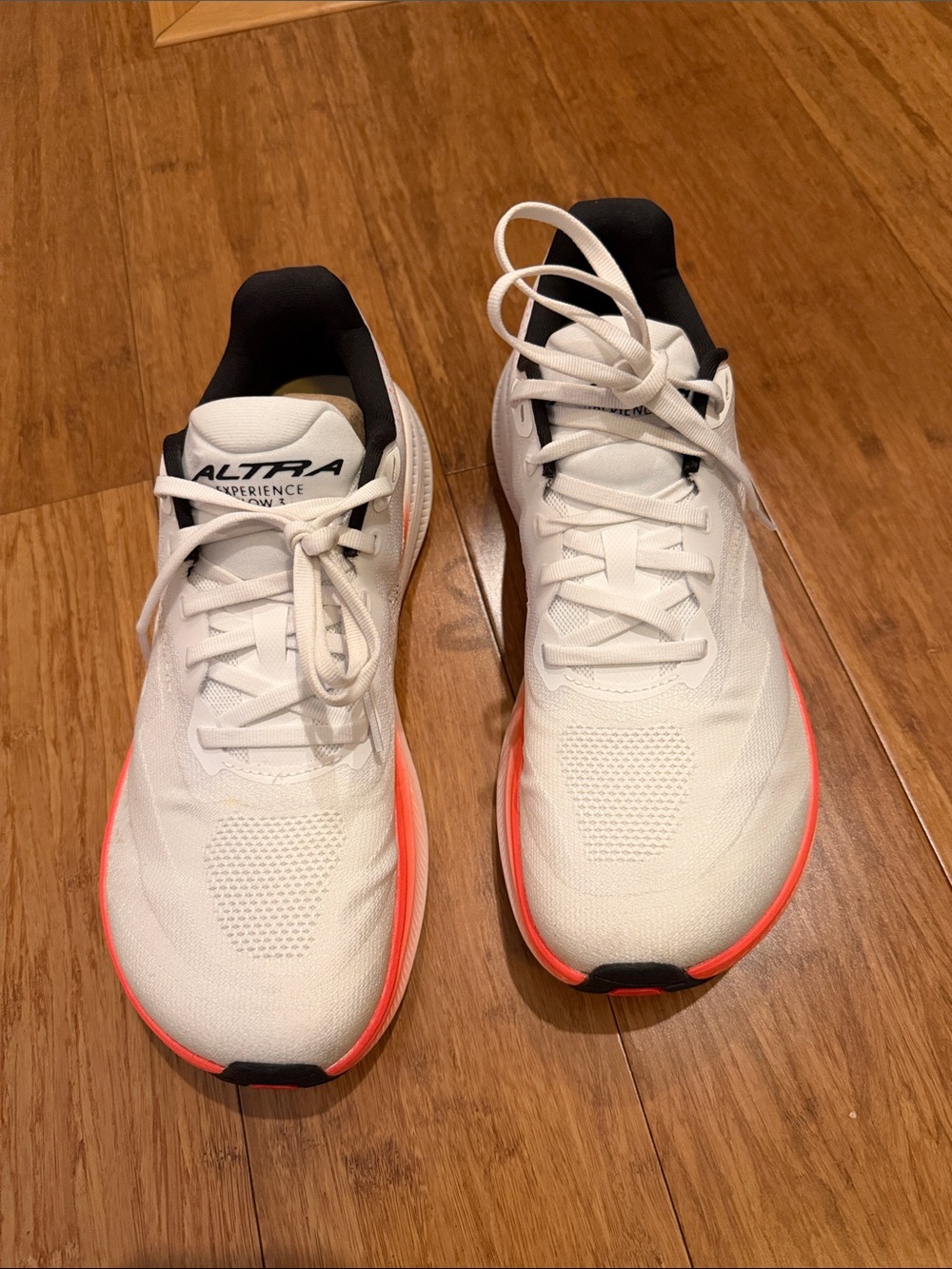 Altra White Running Shoes with Coral Trim
